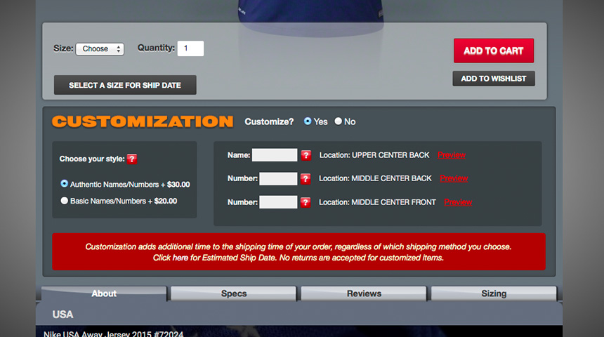 soccer.com customization 2015